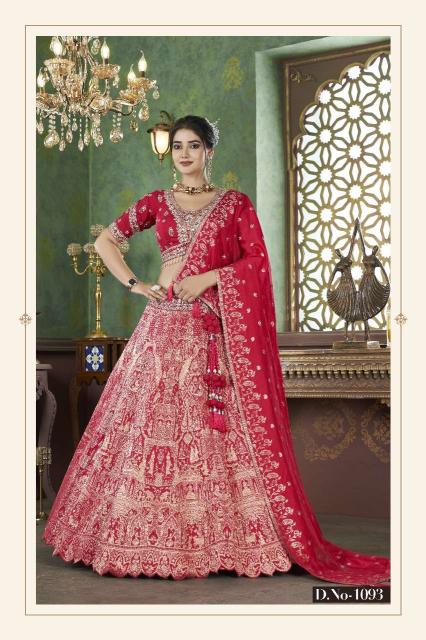 Nishtha weds vol-15 Red jacquard Surat lehenga choli fashion