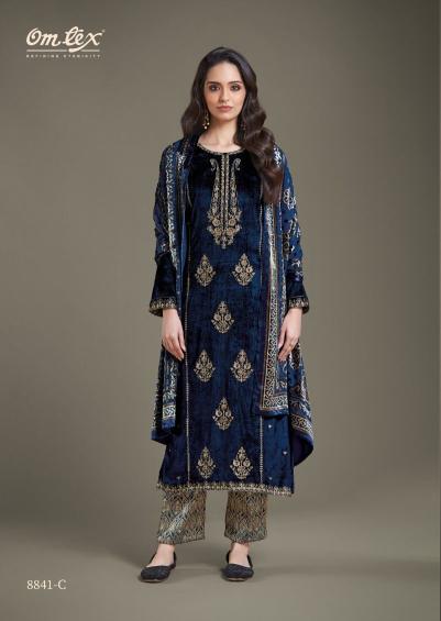 Omtex ritha vol 28 velvet dress material wholesaler in indiamart com