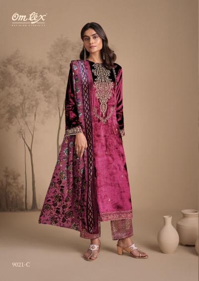 Omtex ritha vol 33 velvet dress materials wholesale