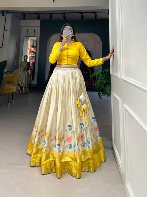 pf ethnic 1106 series dola silk Yellow Hydrabad Lehenga Choli Suppliers