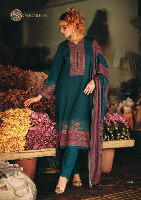 Sadhana flower&flow printed dress materials wholesale market