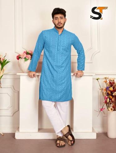 Shree salasar mens wear chikan work kurta pajama wholesale