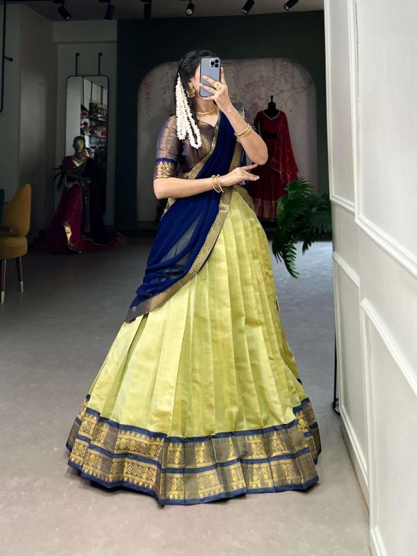 Suvarna kanchipuram Light Green Party wear lehengha choli