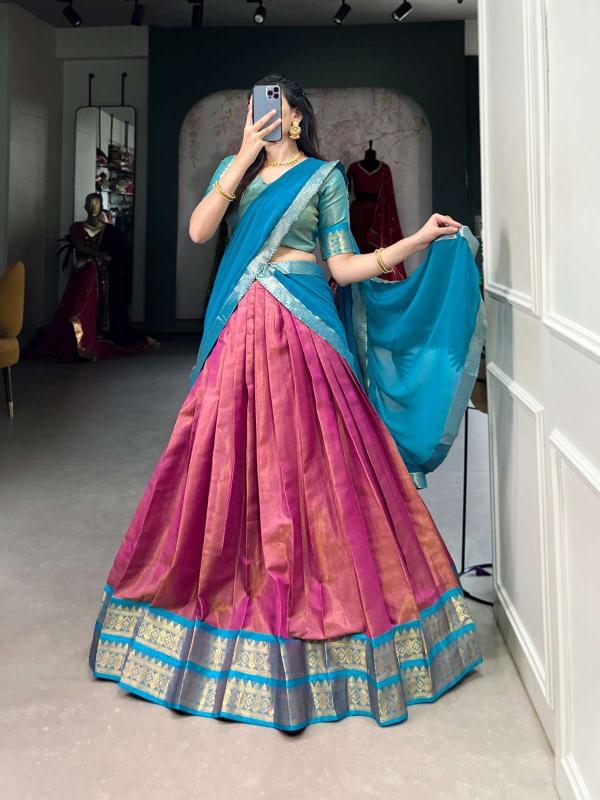 Suvarna kanchipuram Pink Designer lehenga choli