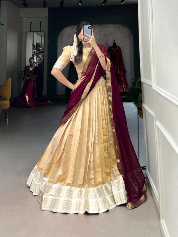 Suvarna kanchipuram Yellow Lehengha choli dealers in surat wholesale market