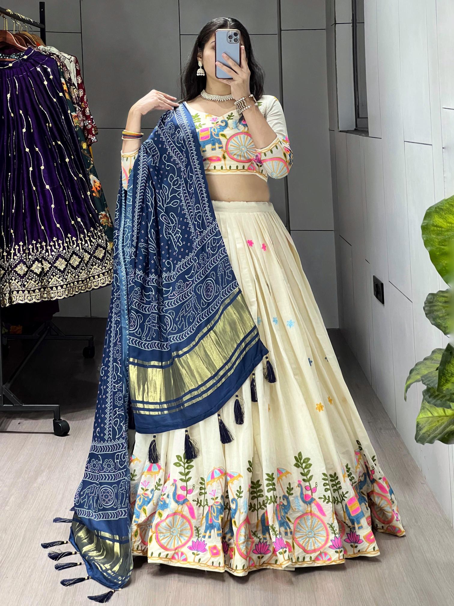 Traditional Cotton NBLU Designer lehenga wholesale market
