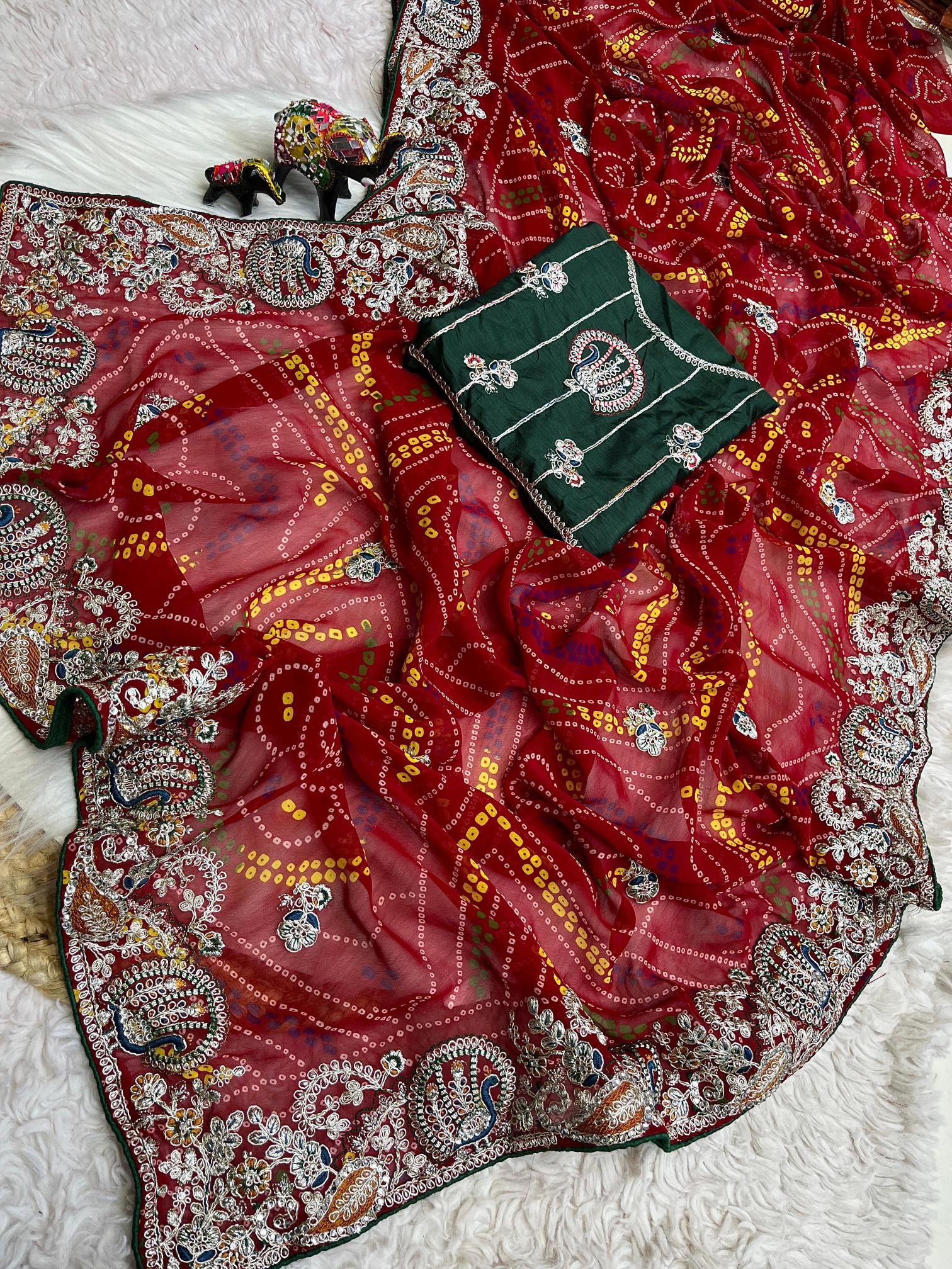 Vinayak georgette bandej best saree shops in surat