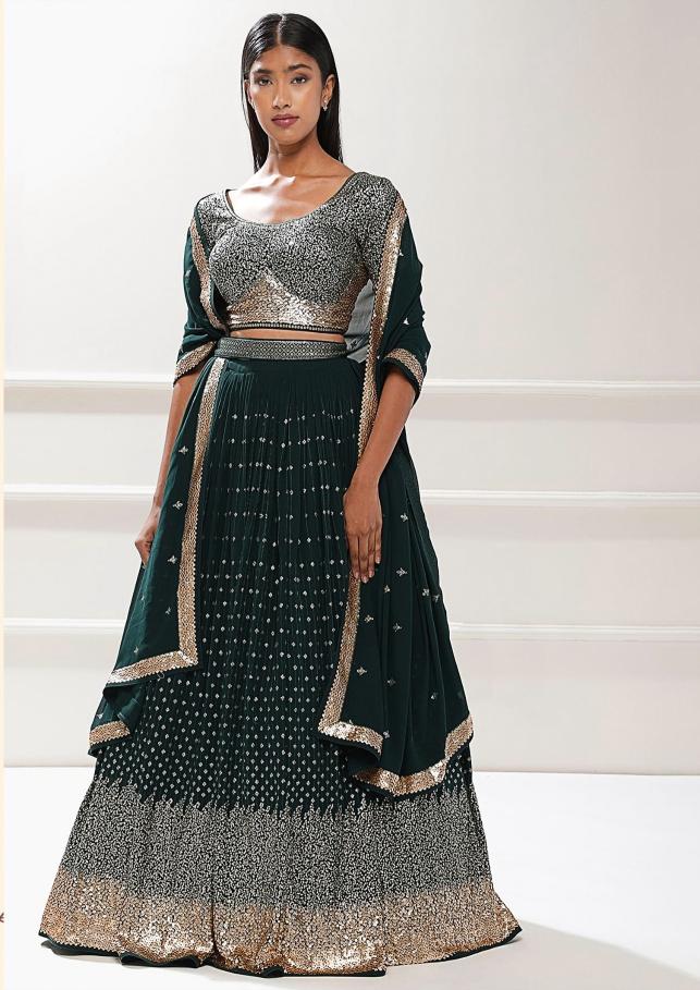Zeel Clothing VOL-28 Georgette Green Lehenga choli sets wholesale