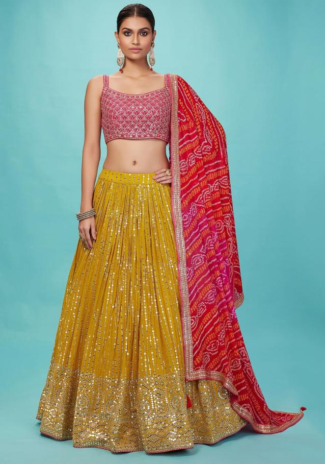 Zeel Clothing VOL-28 Georgette Yellow lehenga choli wholesale