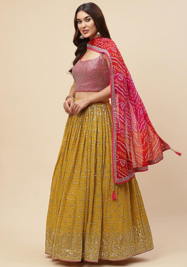 Zeel Clothing VOL-28 Georgette Yellow Traditional lehenga choli wholesale