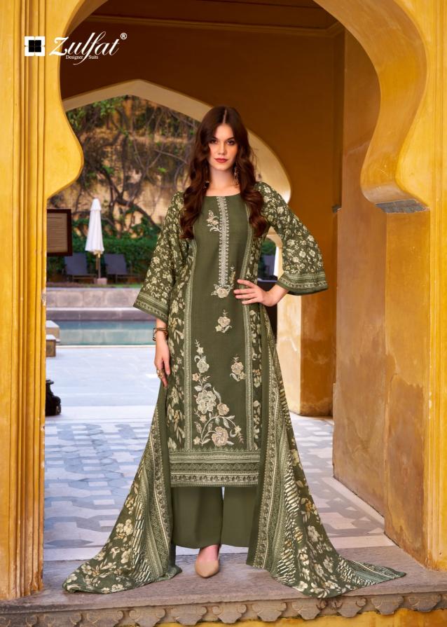 Zulfat kalamkaari pashmina non catalog designer brand dress material wholesalers