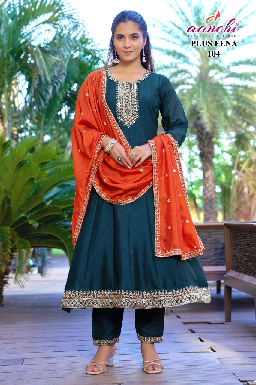 Aanchi plus fena flair 3pcs buy wholesale kurtis online for cheap