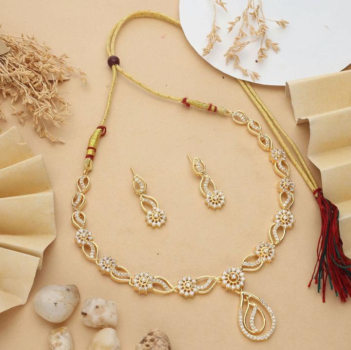 Anti tranish american diamond necklace set 936 Imitation kundan jewellery Mumbai