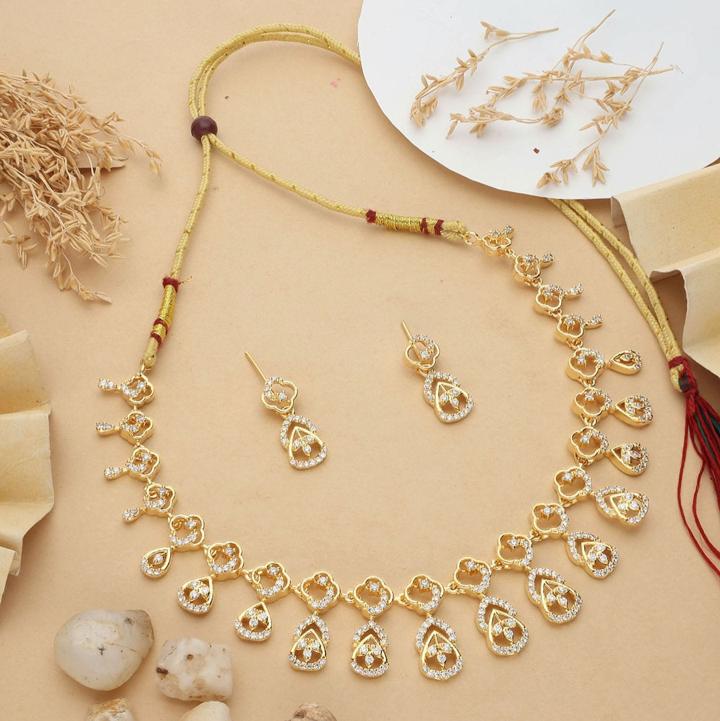 Anti tranish american diamond necklace set 938 Latest imitation jewellery in Mumbai