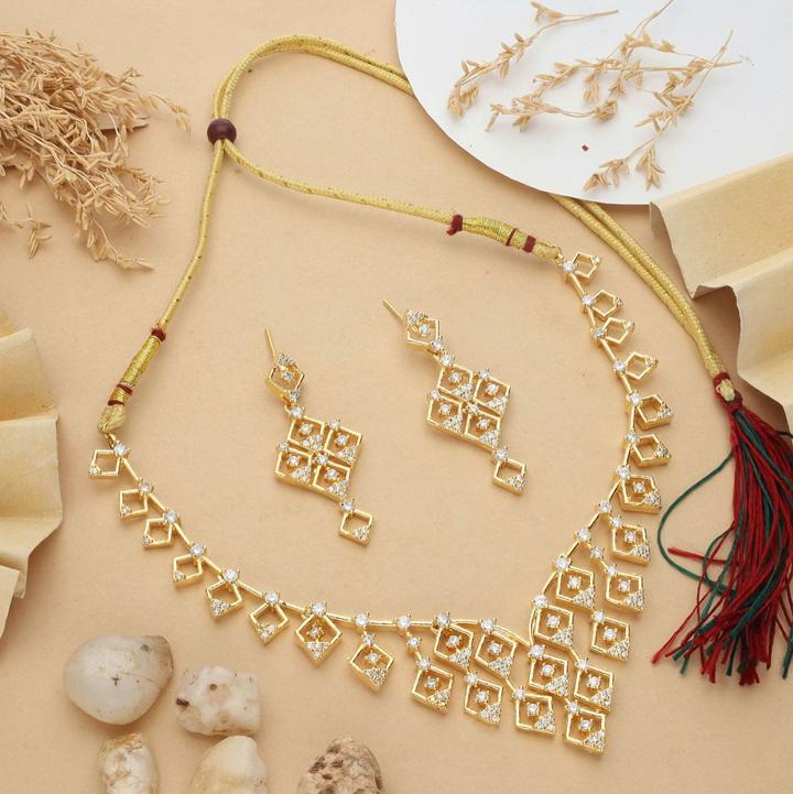 Anti tranish american diamond necklace set 939 Imitation jewellery market in Mumbai