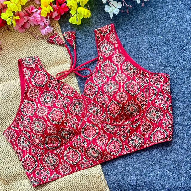 Blousewala ajrakh print blouse clothes wholesale
