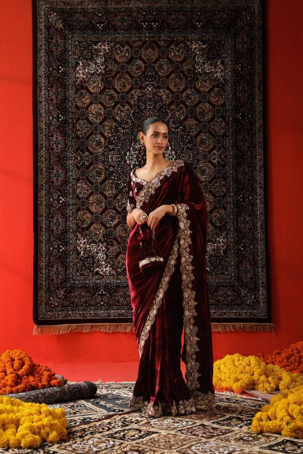 Bt 3143 Velvet Designer  Surat saree suppliers online