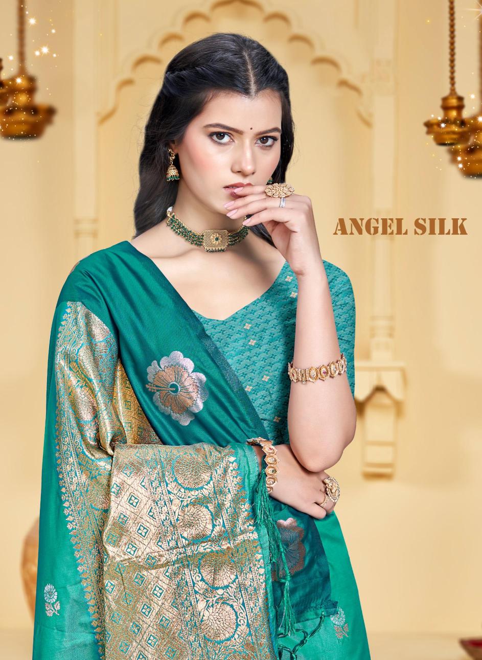 Bunawat - Angel SIlk Sangam Prints SILK Woven Work Traditional Saree
