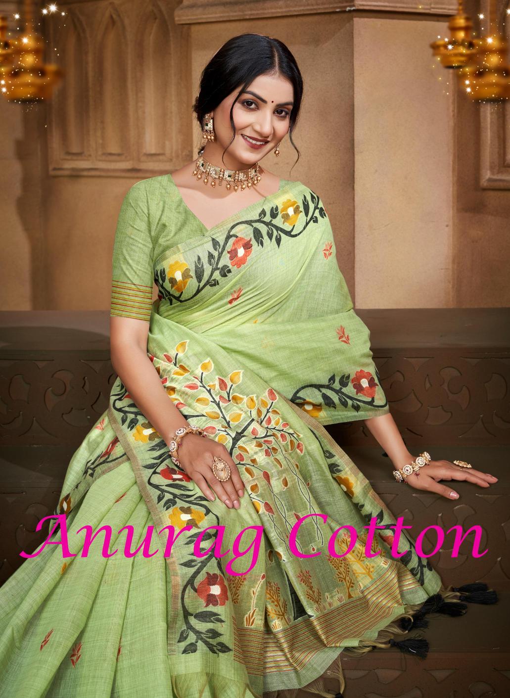Bunawat - Anurag Cotton Sangam Prints COTTON SILK WITH MEENA Woven Work Traditional Saree