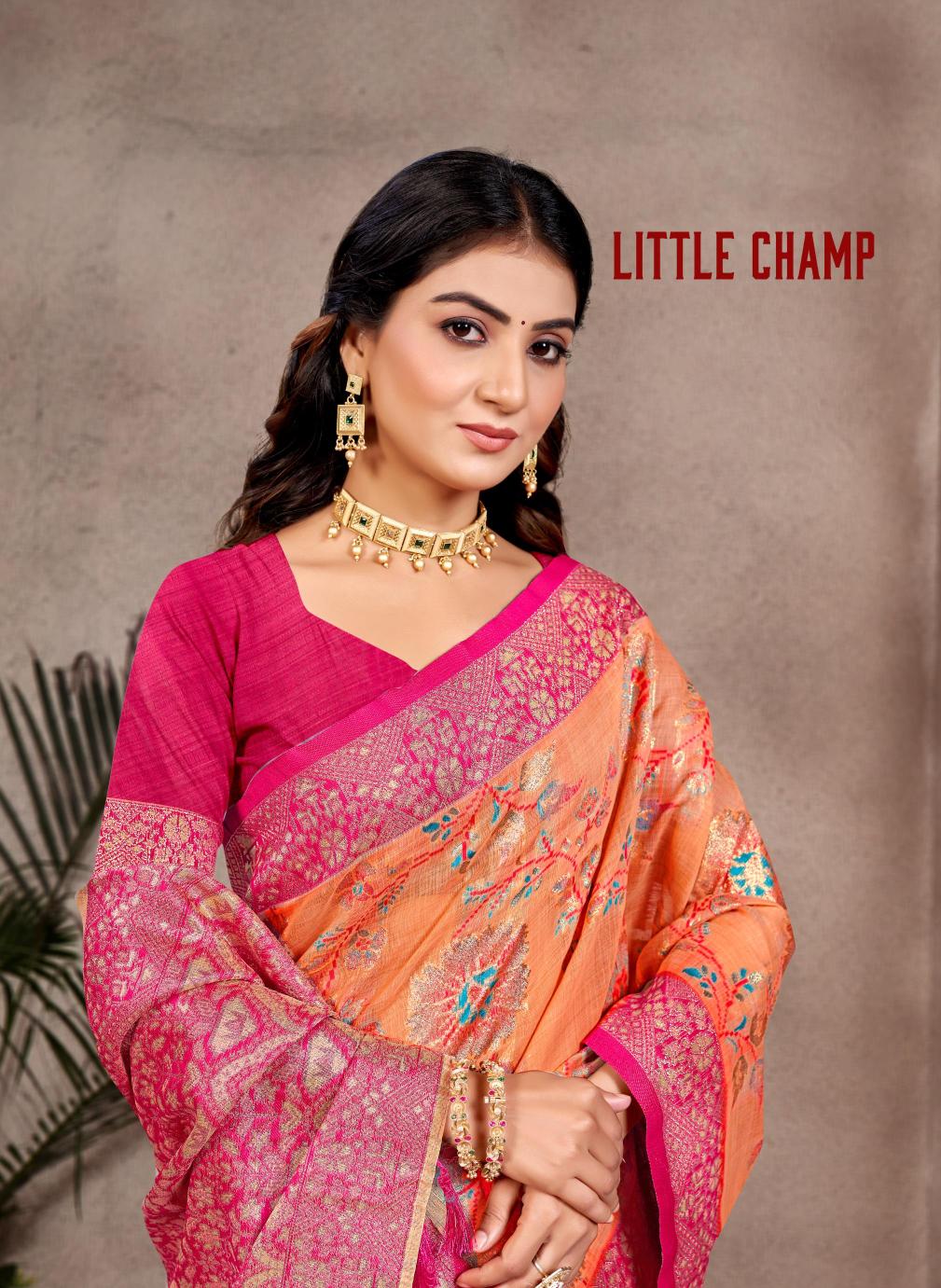 Bunawat - Little Champ Sangam Prints COTTAN SILK WITH MEENA Woven Work Traditional Saree