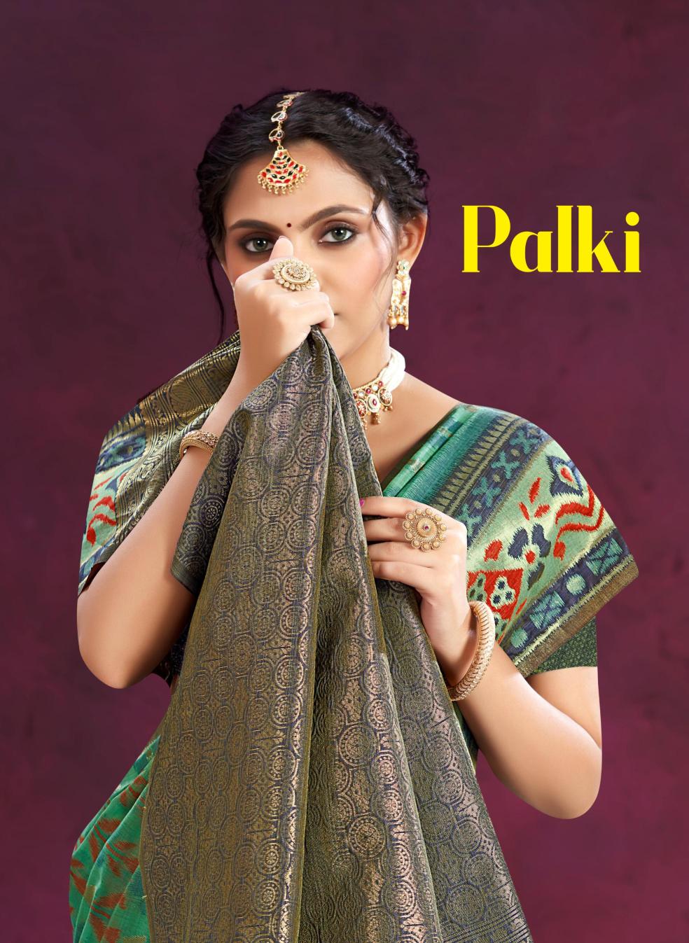 Bunawat - Palki Sangam Prints COTTON SILK WITH MEENA Woven Work Traditional Saree