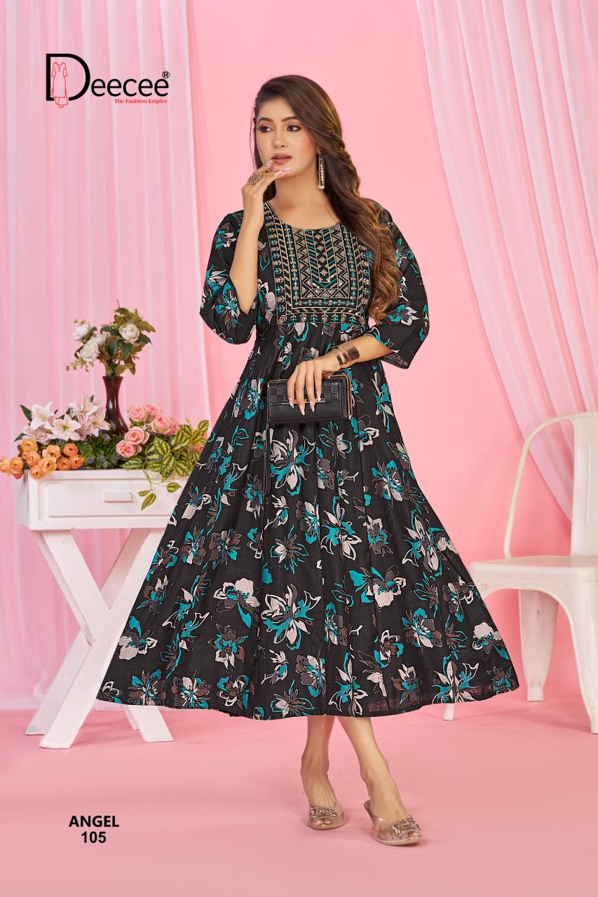 Deecee angel 6 printed kali style kurtis wholesale