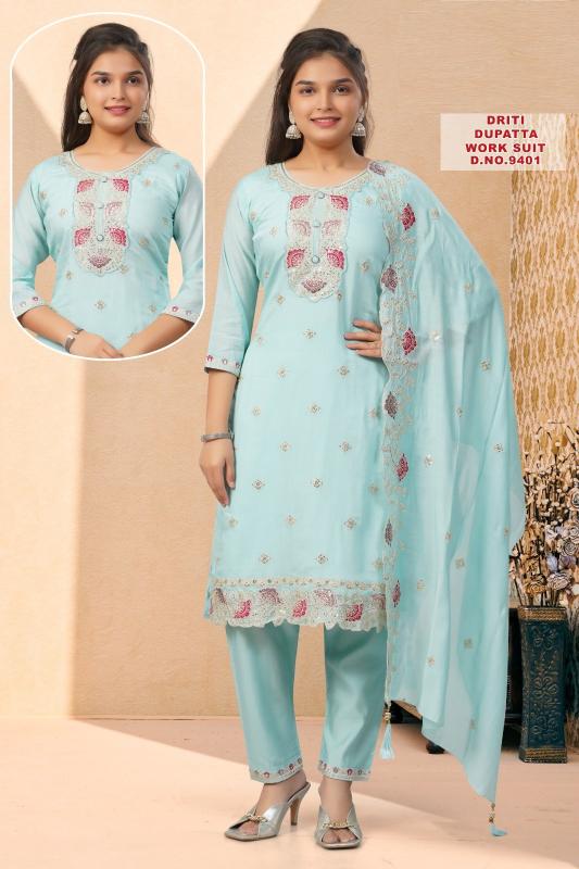 Driti Dupatta Work Suit 9401 wholesale kurtis in Kolkata