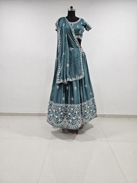 FULDI vichitra silk Rama Colorful Lehenga Choli Collection in Kolkata