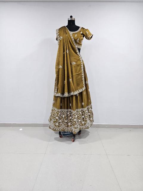 FULDI vichitra silk Yellow High-quality Lehenga Choli Exporter in Kolkata