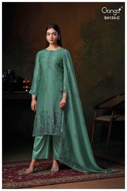 Ganga hamsini 4133 top company in the category dress material wholesalers in jaipur