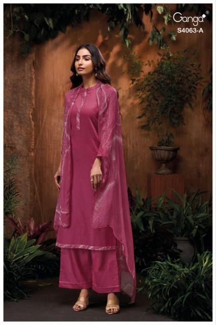 Ganga niviana 4063 cotton silk dress material wholesalers