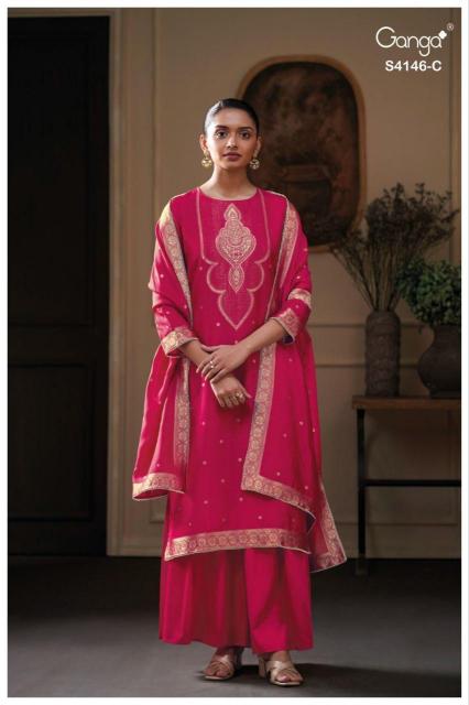 Ganga tiyah 4146 lucknowi dress material wholesale