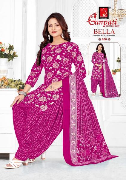 Ganpati bella patiyala vol-8 wholesale cotton dress materials online shopping