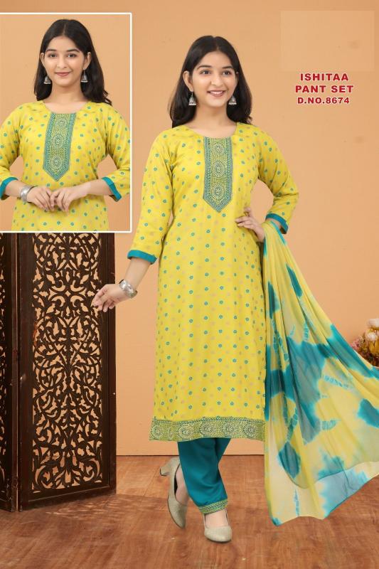 Ishitaa Pant Set 8674 Kurti wholesalers in Ahmedabad