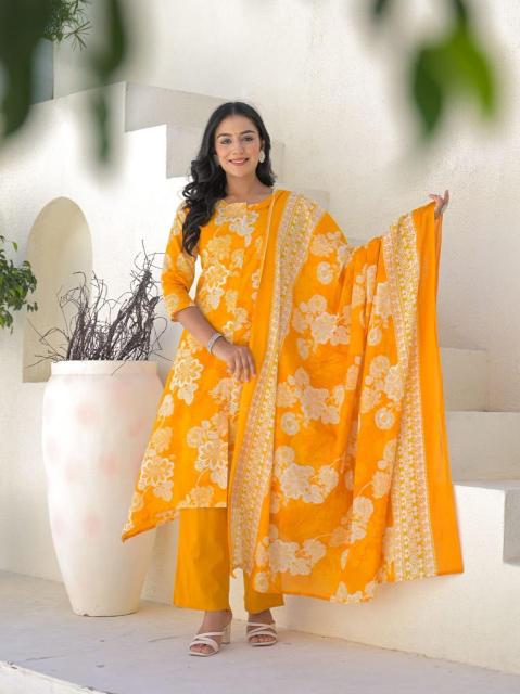 Janni 3pcs cotton anarkali kurti wholesale