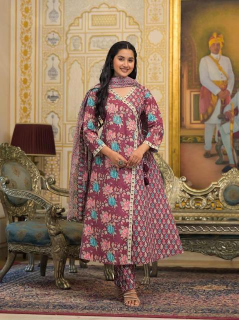 Janni angrakha pattern 3pcs designer kurti wholesale market