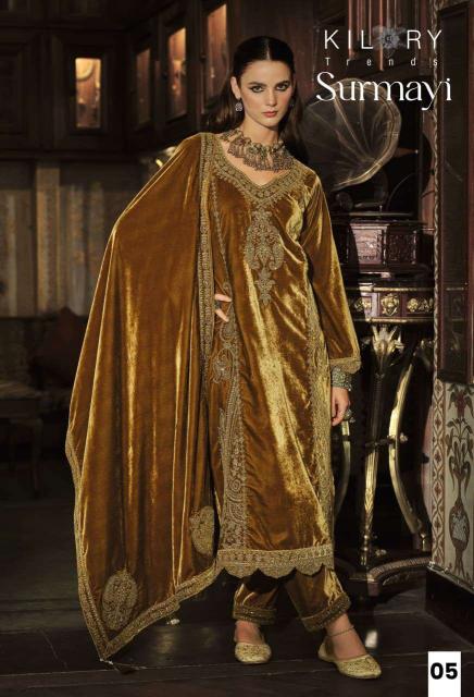 Kilory surmayi velvet dress material wholesale