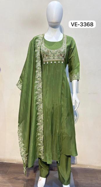 Ladies flavour 3pcs dark green kurti wholesale