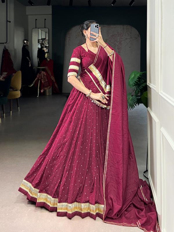 LNB 1664 Pure Chanderi MRN Latest lehenga designs