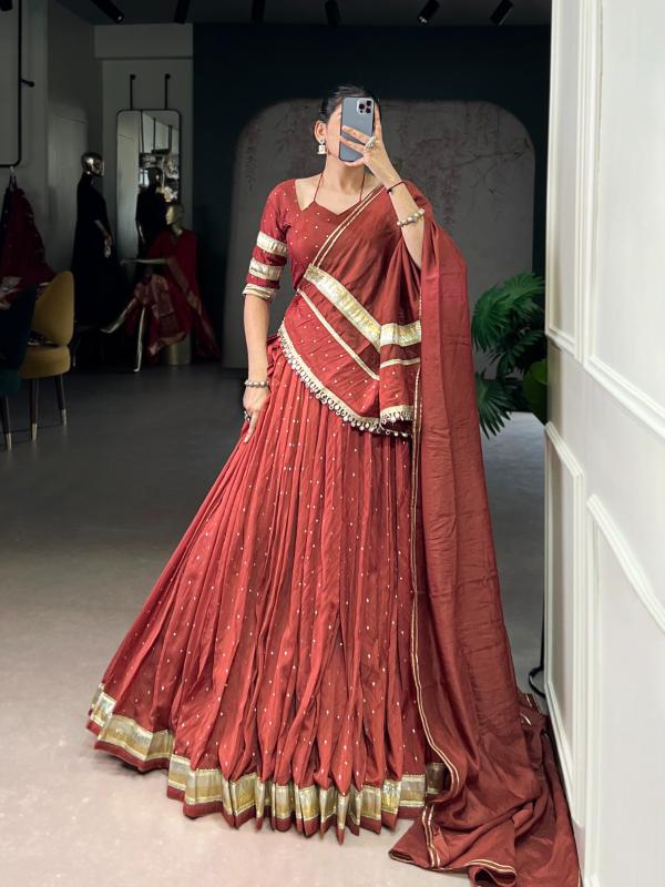 LNB 1664 Pure Chanderi ROG Designer lehenga choli in Hyderabad