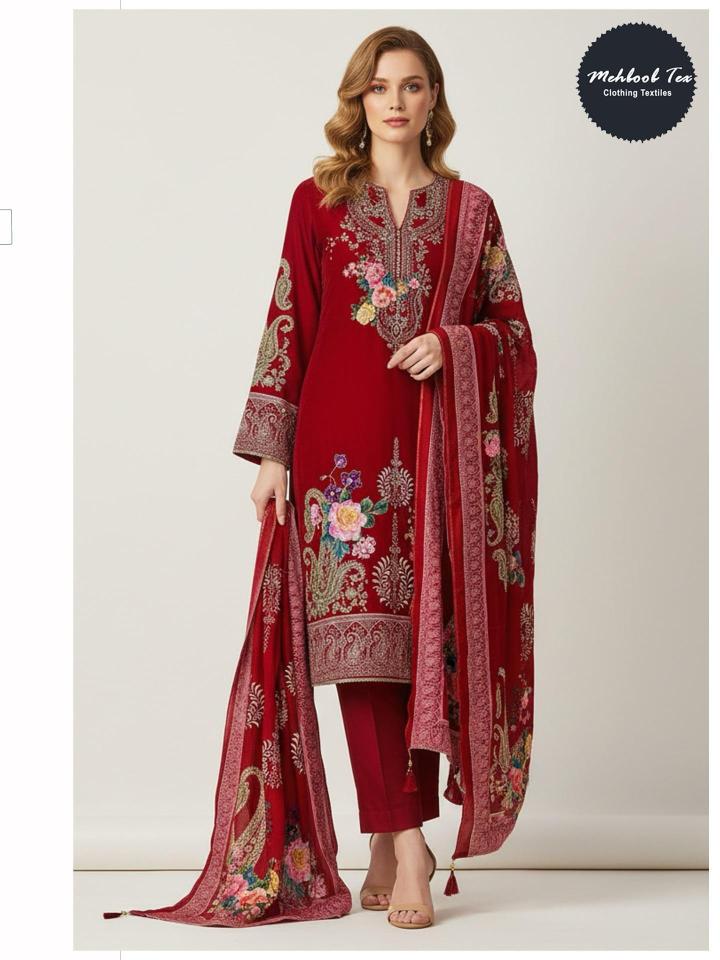 Mehbbob tex 1723 ABCD wholesaler of original pakistani phulkari suits