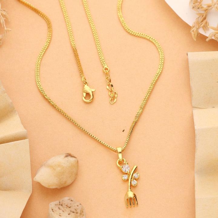 Micro gold polish chain pendant 748 Fashion jwellery in Kolkata