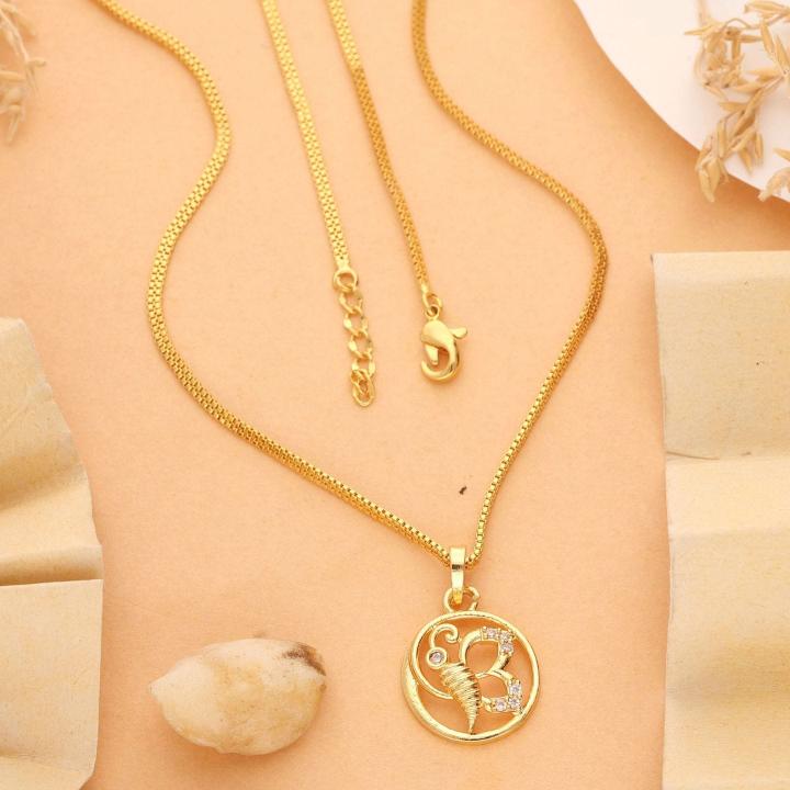 Micro gold polish chain pendant 757 Imitation jwellery bazaar in Kolkata