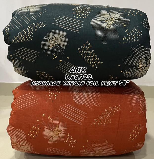 Sajni Vertican discharge foil print Polyester fabric suppliers