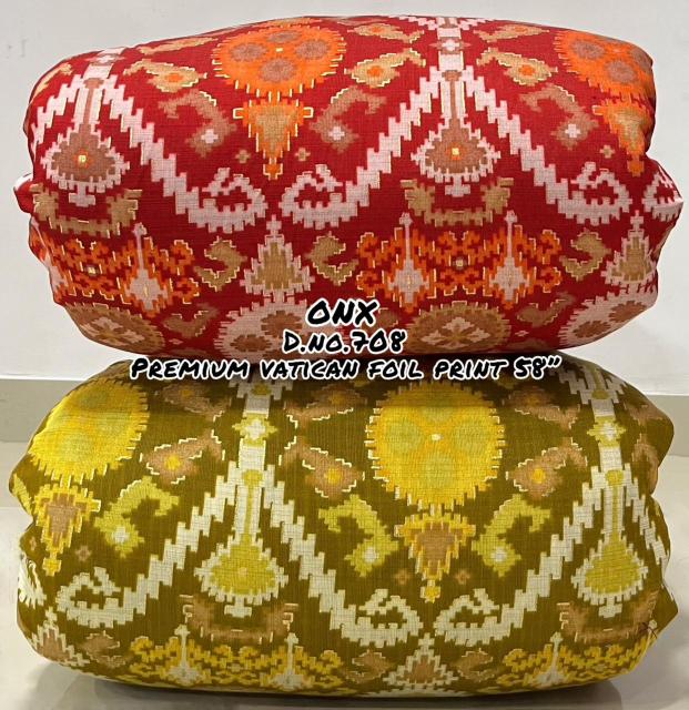 Sajni Vertican discharge foil Printed Linen fabric wholesale in Mumbai