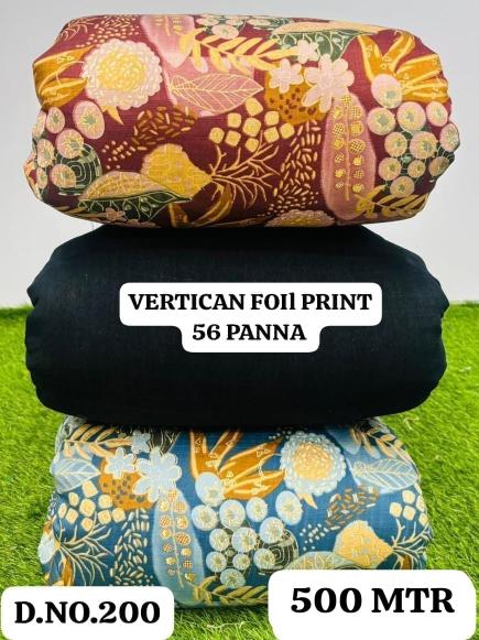 Sajni Vertican foil print Handloom fabric wholesale market in India