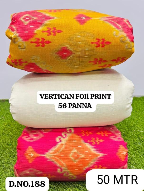 Sajni Vertican foil print Kurti fabric wholesale market in India