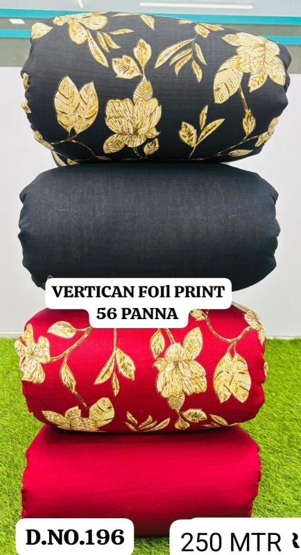 Sajni Vertican foil print Rayon fabric wholesale market in India