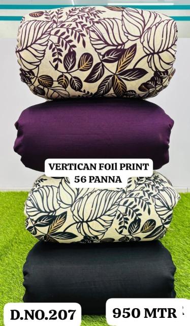 Sajni Vertican foil print Silk fabric wholesale market in India