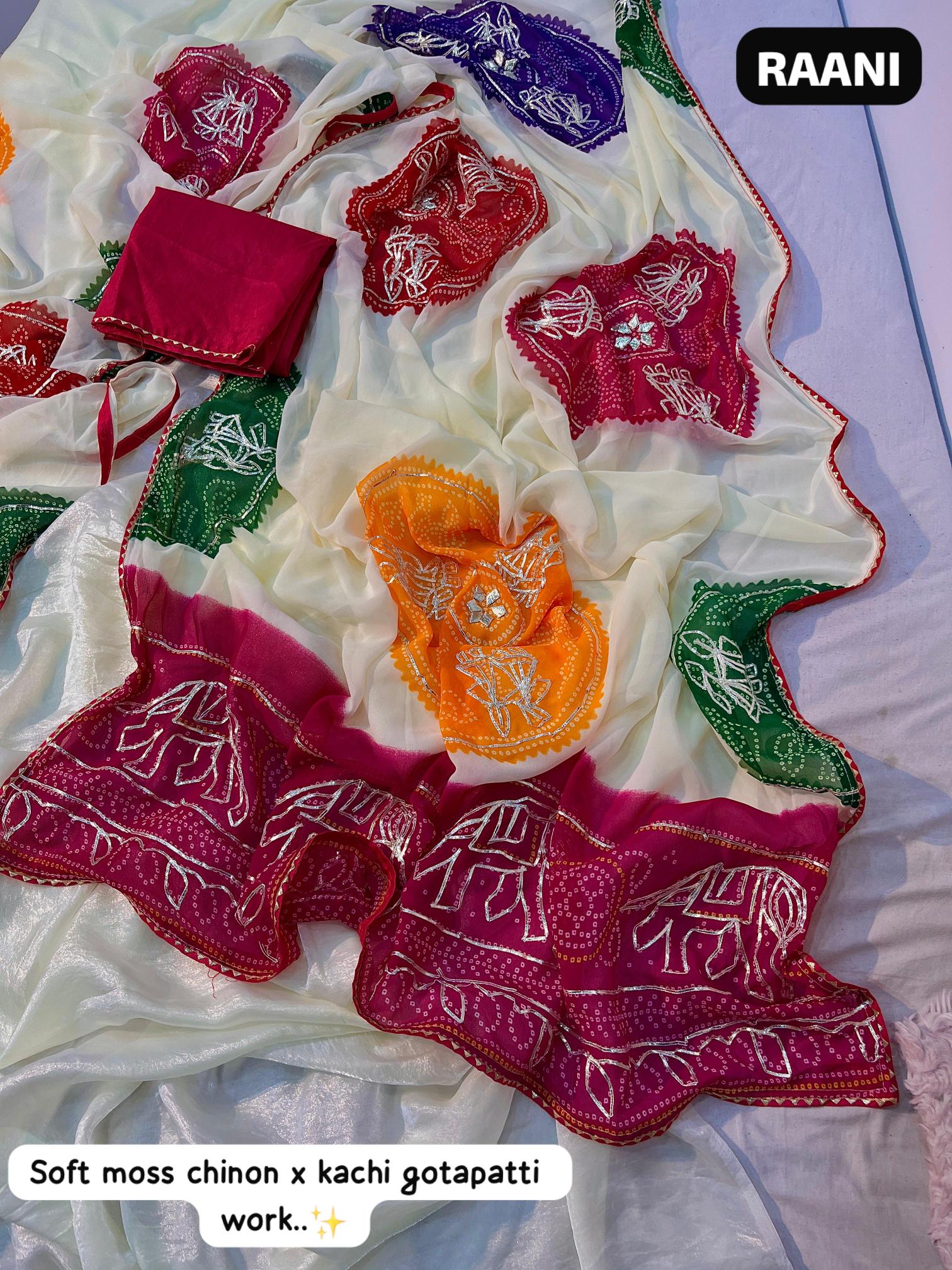 Vinayak bandej gotapatti work bombay market surat saree